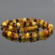Multicolored necklace from irregular amber beads