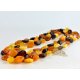 Amber necklace multicolour polished olive chunky