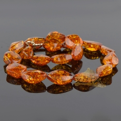 Amber necklace Cognac color Amber necklace Cognac color