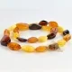 Amber necklace multicolour polished olive chunky
