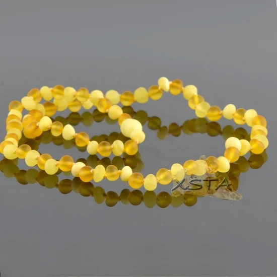 Raw amber necklace baroque multicolour Raw amber necklace baroque multicolour