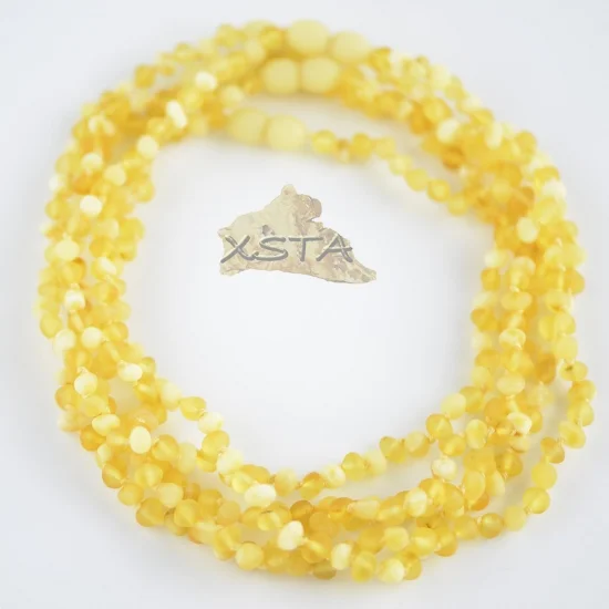 Raw baroque lemon and milky beads necklace