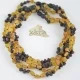 Raw cherry baroque and cognac olive necklace
