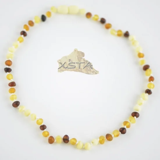 Raw baroque multicolored beads necklace