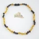 Raw cherry baroque and cognac olive necklace