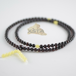Amber cherry mala with white beads