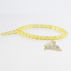 Amber rosary lemon color cylinder 