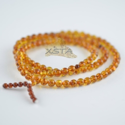 Cognac mala with cherry beads