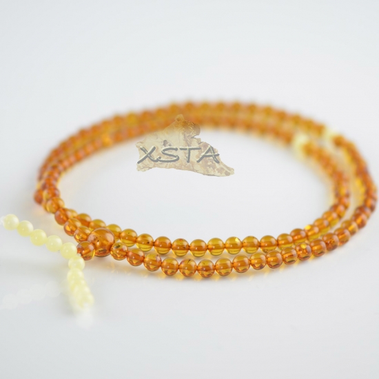 Cognac mala with white beads