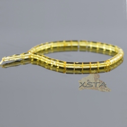 Amber rosary lemon color cylinder 