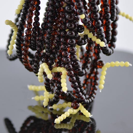 Cherry mala with white beads