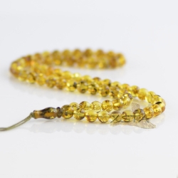 Light green round amber tesbih rosary