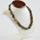Amber necklace polished chunky green beads