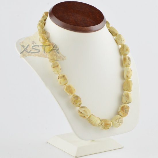 Amber necklace unpolished raw beads