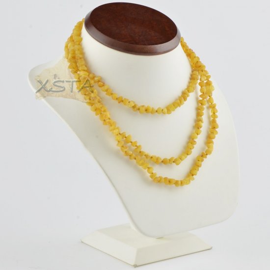 Amber necklace with raw beads 130 cm