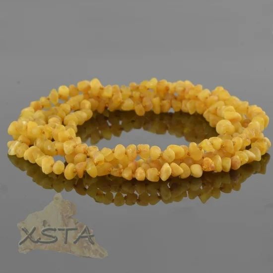 Amber necklace with raw beads 130 cm
