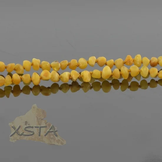 Amber necklace with raw beads 130 cm