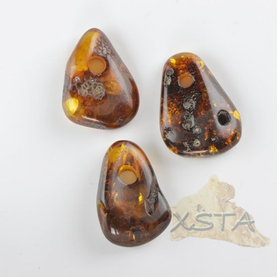 3 pieces Wholesale brown amber pendant