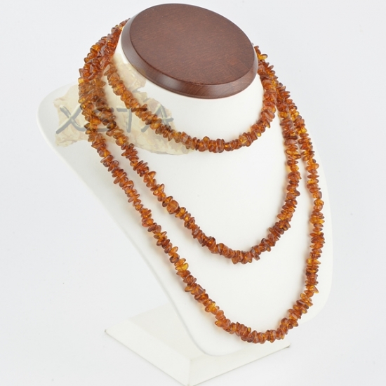 Amber chips necklace medium cognac polished Amber chips necklace medium cognac polished