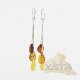 Amber earrings for women olive