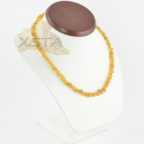 Amber necklace baroque light cognac Amber necklace baroque light cognac