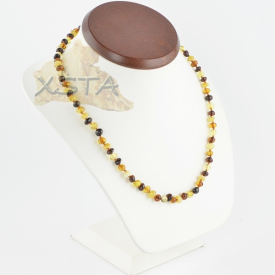 Amber necklace baroque multicolour Amber necklace baroque multicolour