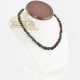 Amber necklace polished cherry baroque