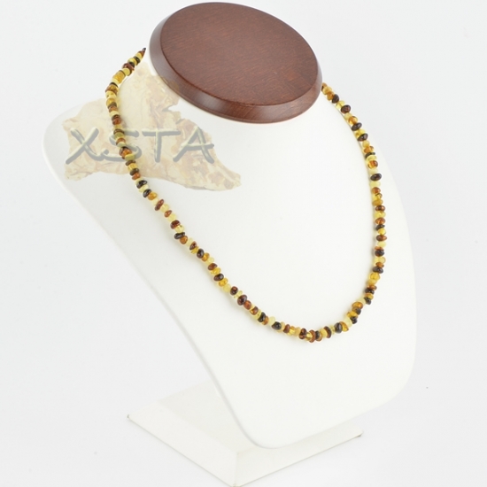 Amber necklace polished multicolour baroque Amber necklace polished multicolour baroque