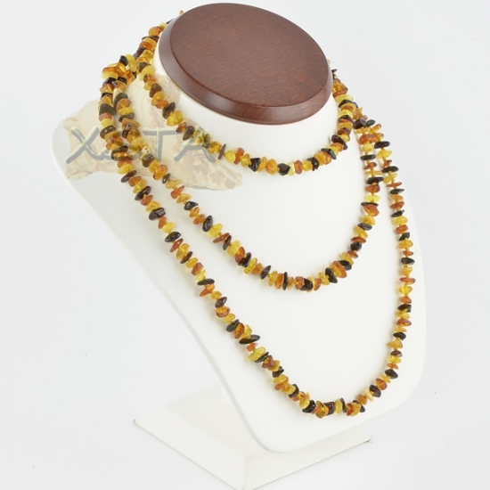 Amber necklace polished multicolour chips Amber necklace polished multicolour chips