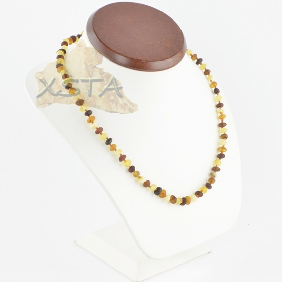 Amber necklace raw multicolour baroque Amber necklace raw multicolour baroque