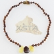 Baby necklace cherry color with leave beads Baby necklace cherry color with leave beads