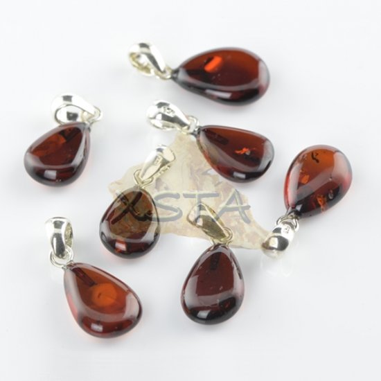 Baltic amber pendant drop shaped
