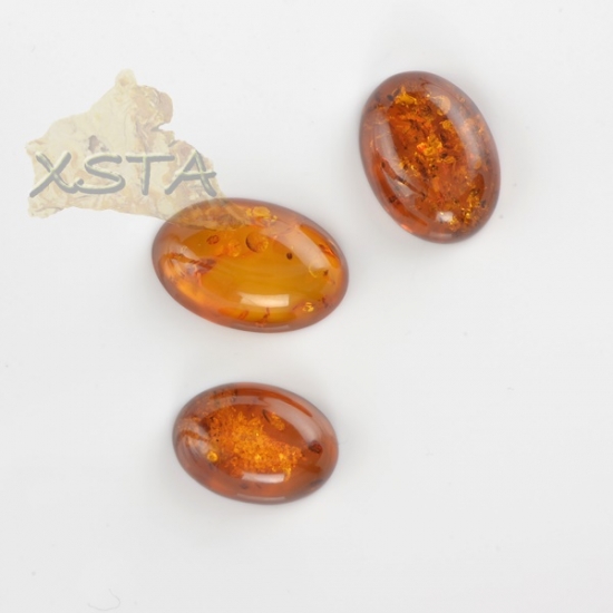 Cognac amber cabochons 3 units Cognac amber cabochons 3 units
