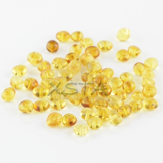 Polished honey baroque amber beads 4-6 mm Polished honey baroque amber beads 4-6 mm