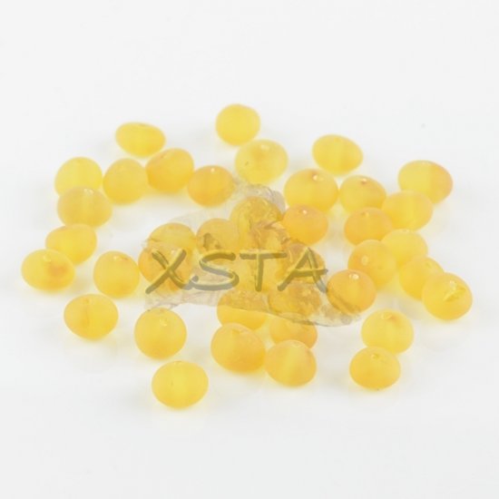 Raw honey amber baroque beads 6-7 mm