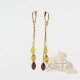 Long mix color amber earrings