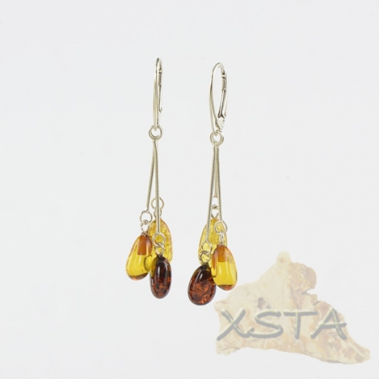 Multicolor Baltic amber earrings Multicolor Baltic amber earrings
