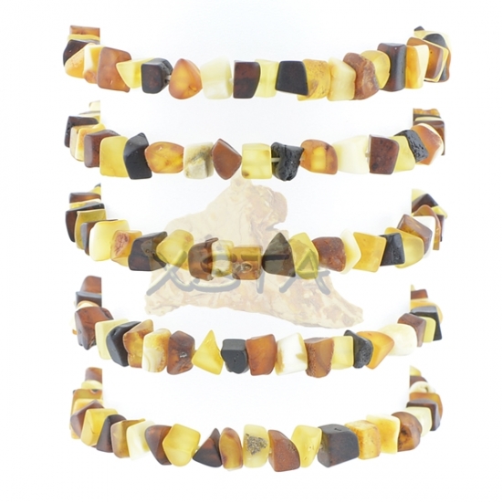 Raw amber bracelet mix color beads Raw amber bracelet mix color beads