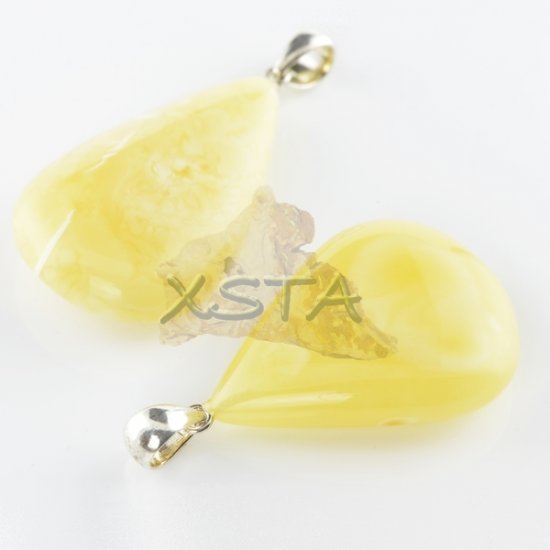 Teardrop natural amber pendant