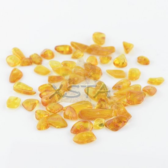 Yellow chips amber beads