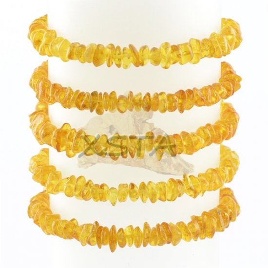 Yellow chips amber bracelet