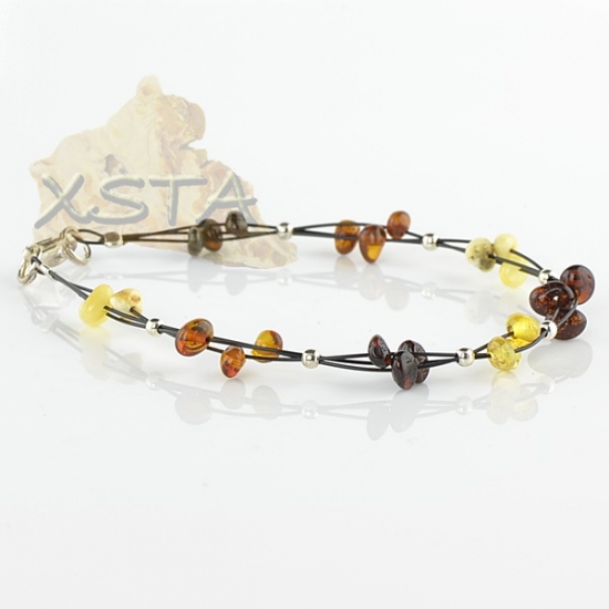 Mix amber bracelet with wire Mix amber bracelet with wire