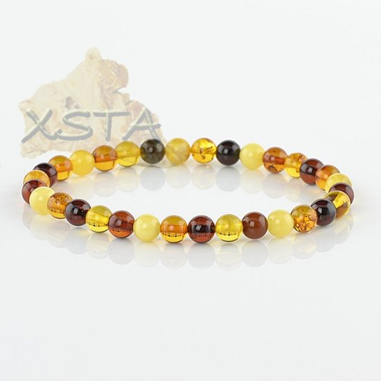 Round beads mix Amber bracelet