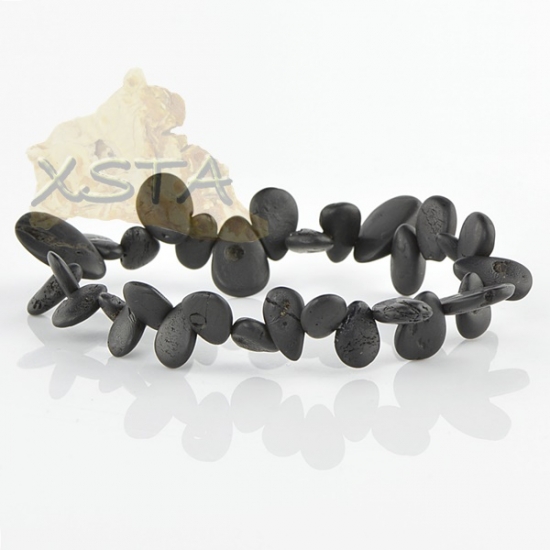 Raw black drop shaped amber bracelet Raw black drop shaped amber bracelet