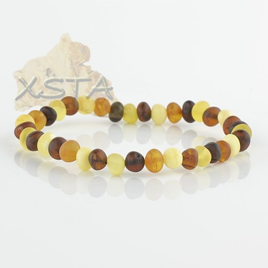 Amber bracelet raw mix color