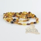 Amber necklace polished multicolour olive mix Amber necklace polished multicolour olive mix