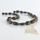 Amber necklaces polished green olive Amber necklaces polished green olive