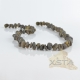 Amber necklace raw baroque green Amber necklace raw baroque green