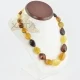 Amber necklace multicolour polished olive chunky