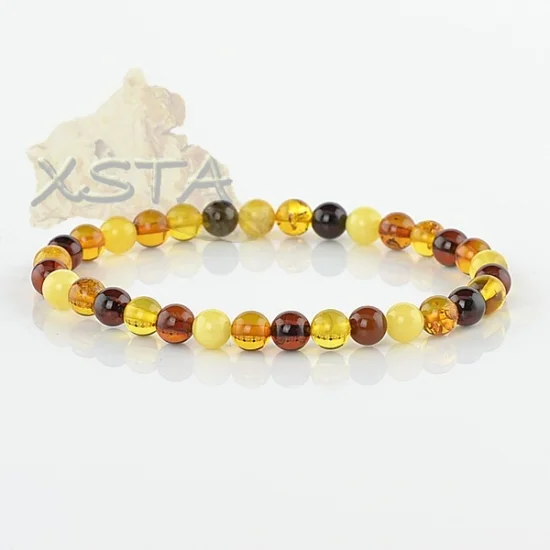 Round beads mix Amber bracelet 